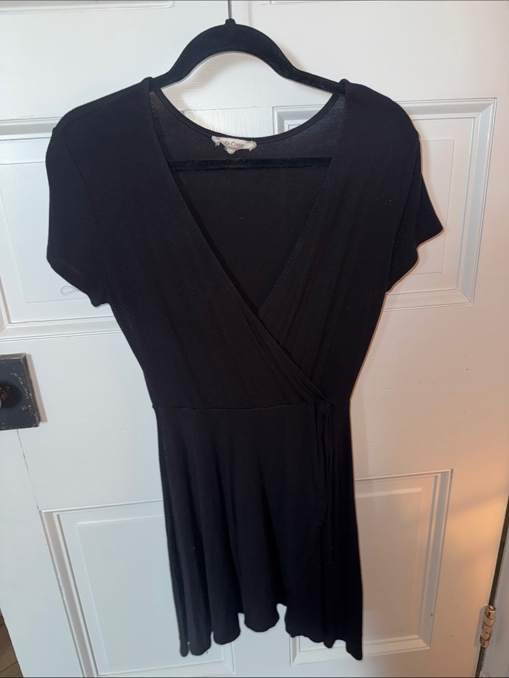 Rolla Coster Black Short Sleeve Wrap Mini Dress